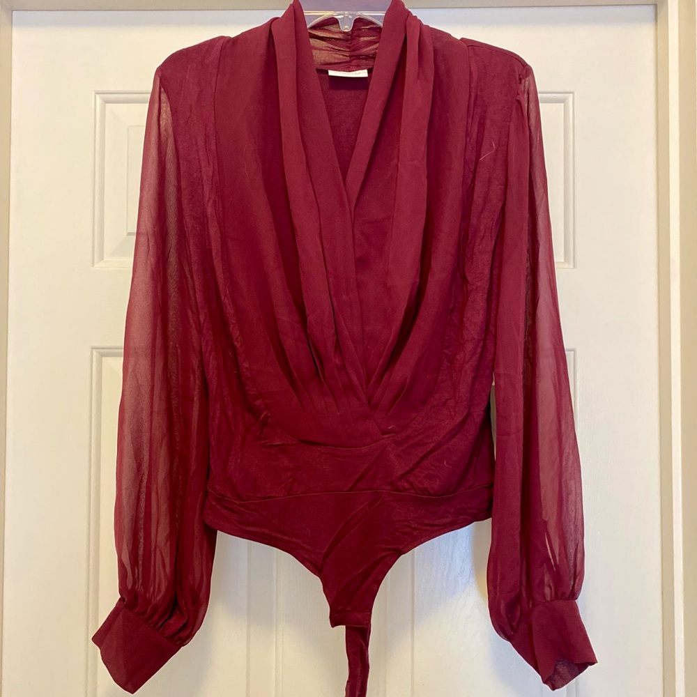 Elegant Burgundy Women's Top, size S